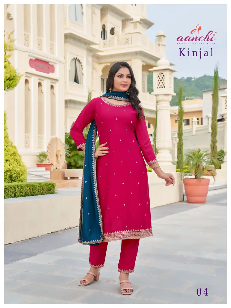 Kinjal By Aanchi Vichitra Silk Kurti With Bottom Dupatta Exporters In India